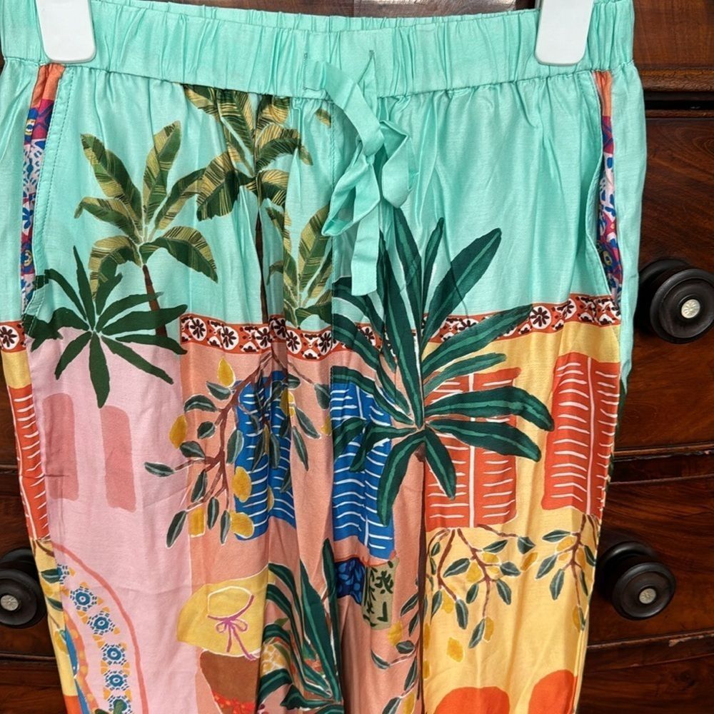 Seafolly On Vacation Silk Pant size Medium Cat Lovers - Picture 11 of 13